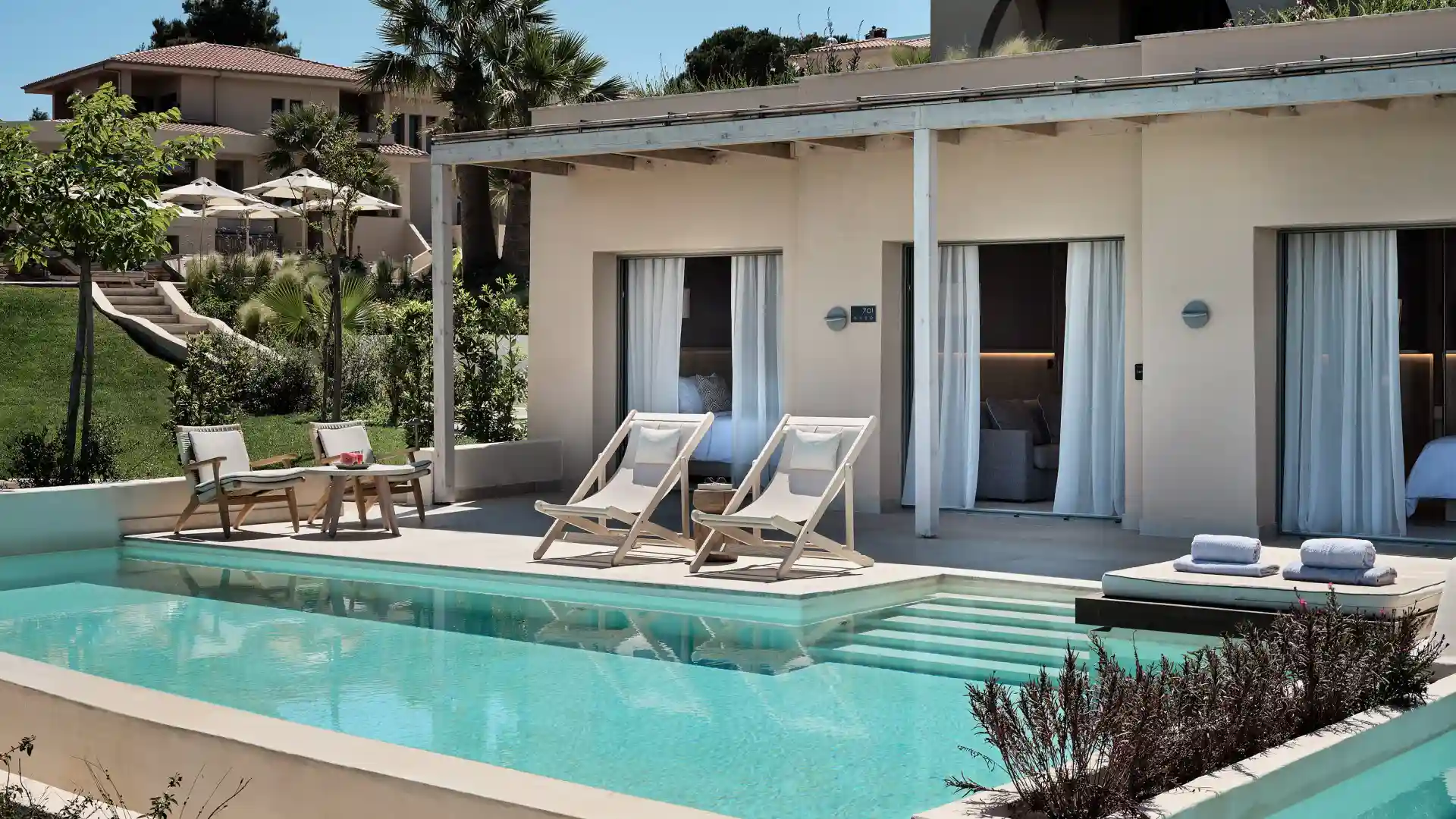 Two-Bedroom Panoramic Suite with Sea View, Private Pool & Hot Tub